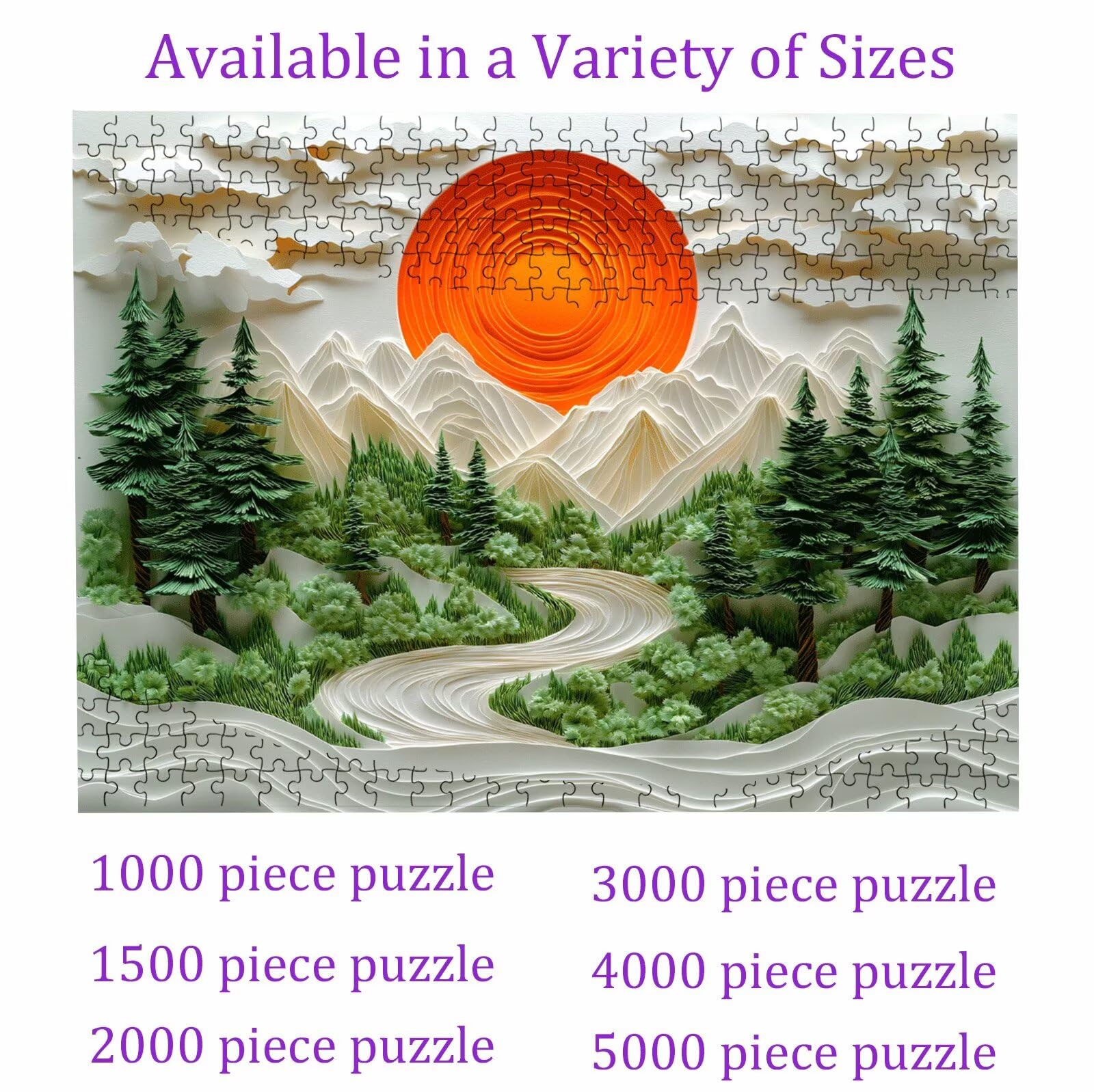 Puzzle taglio paesaggio, Puzzle Adulti 3000 pezzi, Puzzles Legno con Squisita Scatola di Imballaggio, Rompicapo per Esperti con Incastro Perfetto, Stampa Alta Definizione, Regalo per Adulti W3H-767