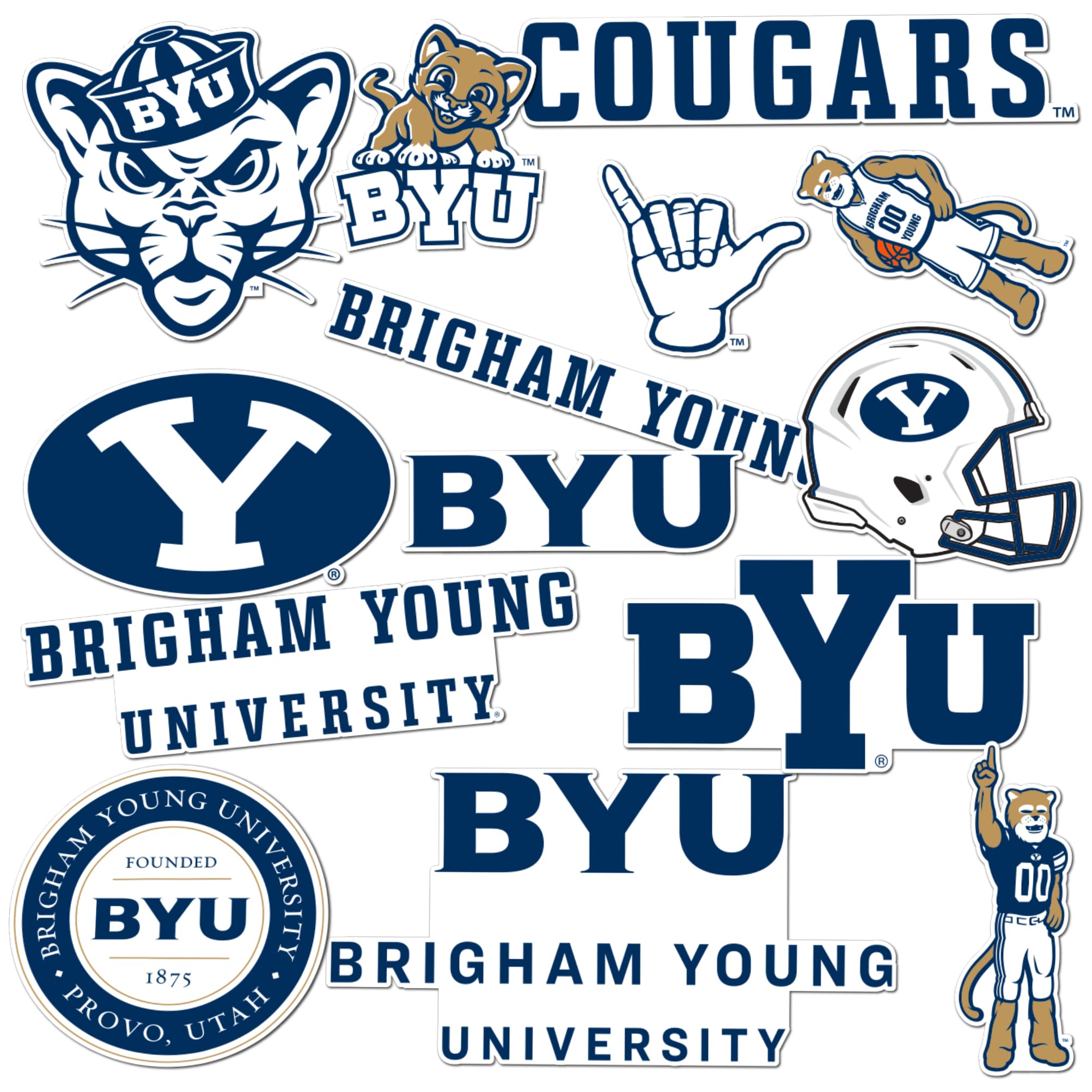 Snapklik.com : Desert Cactus Brigham Young University Stickers Cougars ...