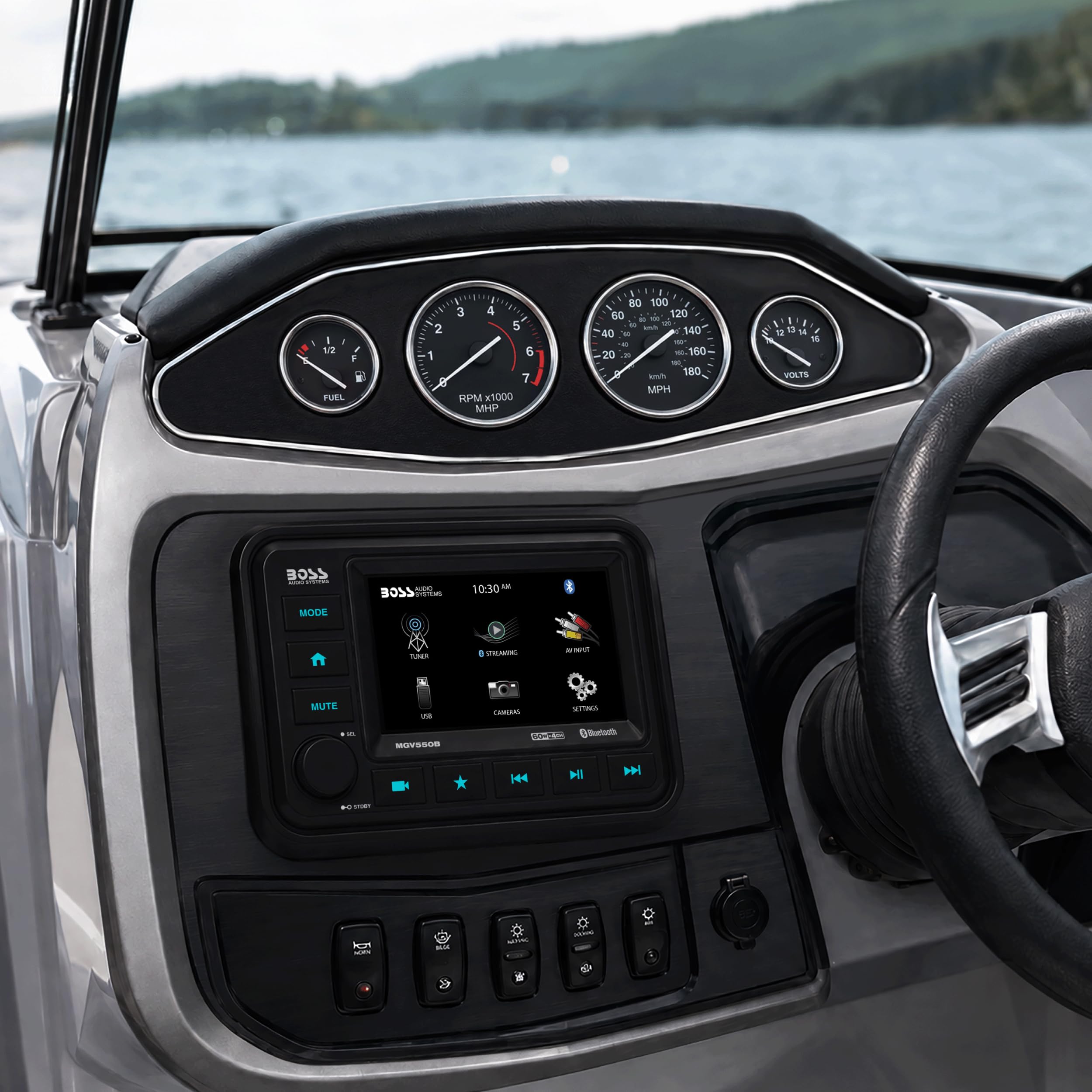 Boss Audio Bluetooth (Audioübertragung) Marine Gauge Empfänger für digitale Medien AM/FM