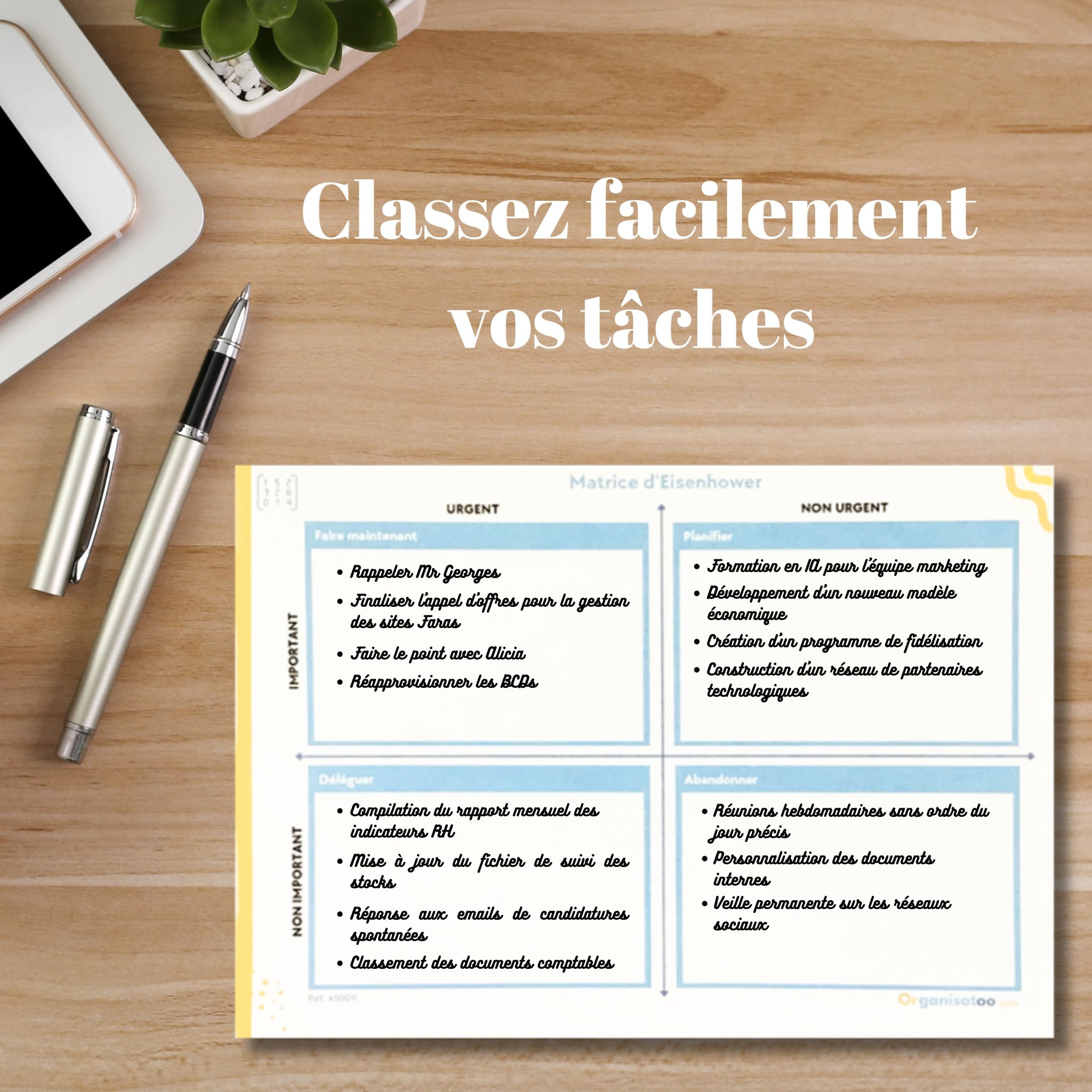 Matrice Eisenhower Bloc-Notes A5 50 Pages - Carnet de Productivité et Organisation