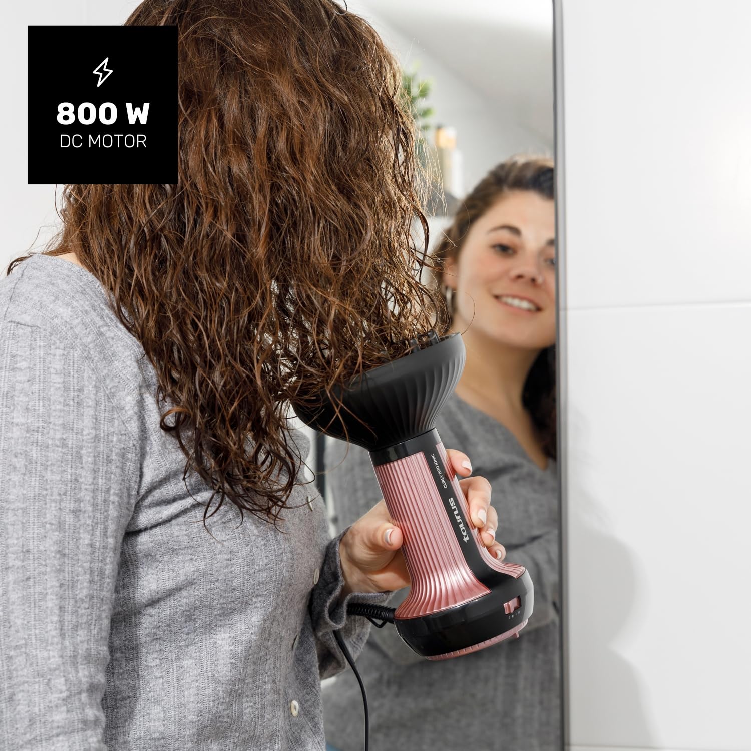 Taurus Curly 800 W dyfuzor ciepłego powietrza | do kręconych włosów | Ionic Care | powłoka ceramiczna | 3 temperatury i prędkości, ochrona przed puszeniem, akcesoria w zestawie