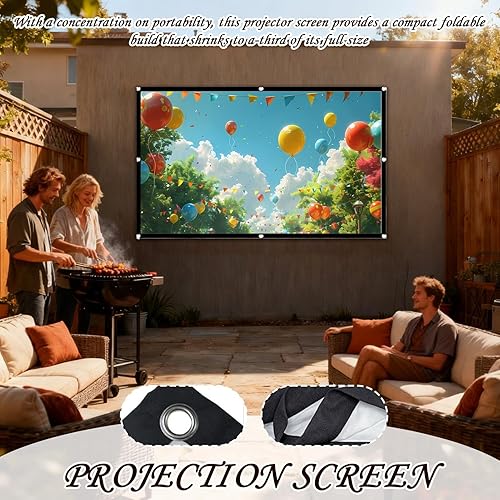 Miniatura 3 de Pantalla de proyección, instalación rápida, 1 pieza, pantalla de video portátil, equipo de video plegable portátil, multiusos, para fiestas,