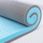 Maxzzz Pleine Mattress Topper,3 Inch Memory Mousse de design ventilée Queen Mattress Topper, gel de refroidissement infusé Swirl Mousse Pad pour le soulagement de la pression de la douleur au dos, certifié CertiPUR-US