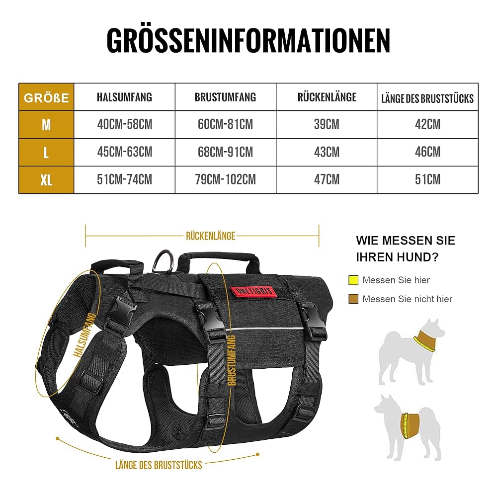 OneTigris Uprząż dla psa, uprząż dla średnich i dużych psów