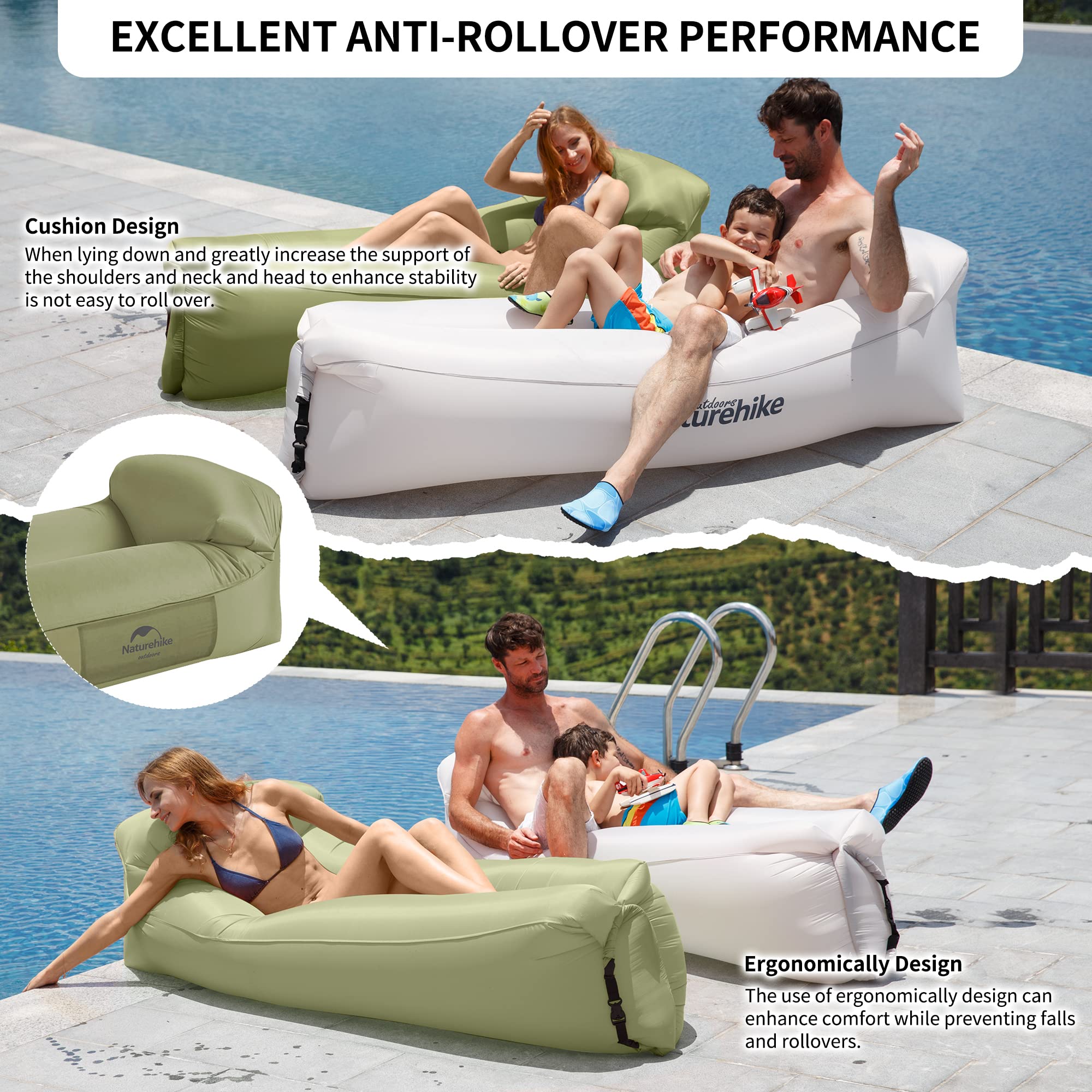 Naturehike Air Lounger Wasserdichtes Luft Sofa Aufblasbares Sofa für Reisen Camping Pool Strand