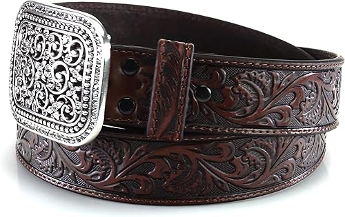 Vista 5 de ARIAT Western Belt A10006944 - Hebilla de cristal en relieve floral para mujer