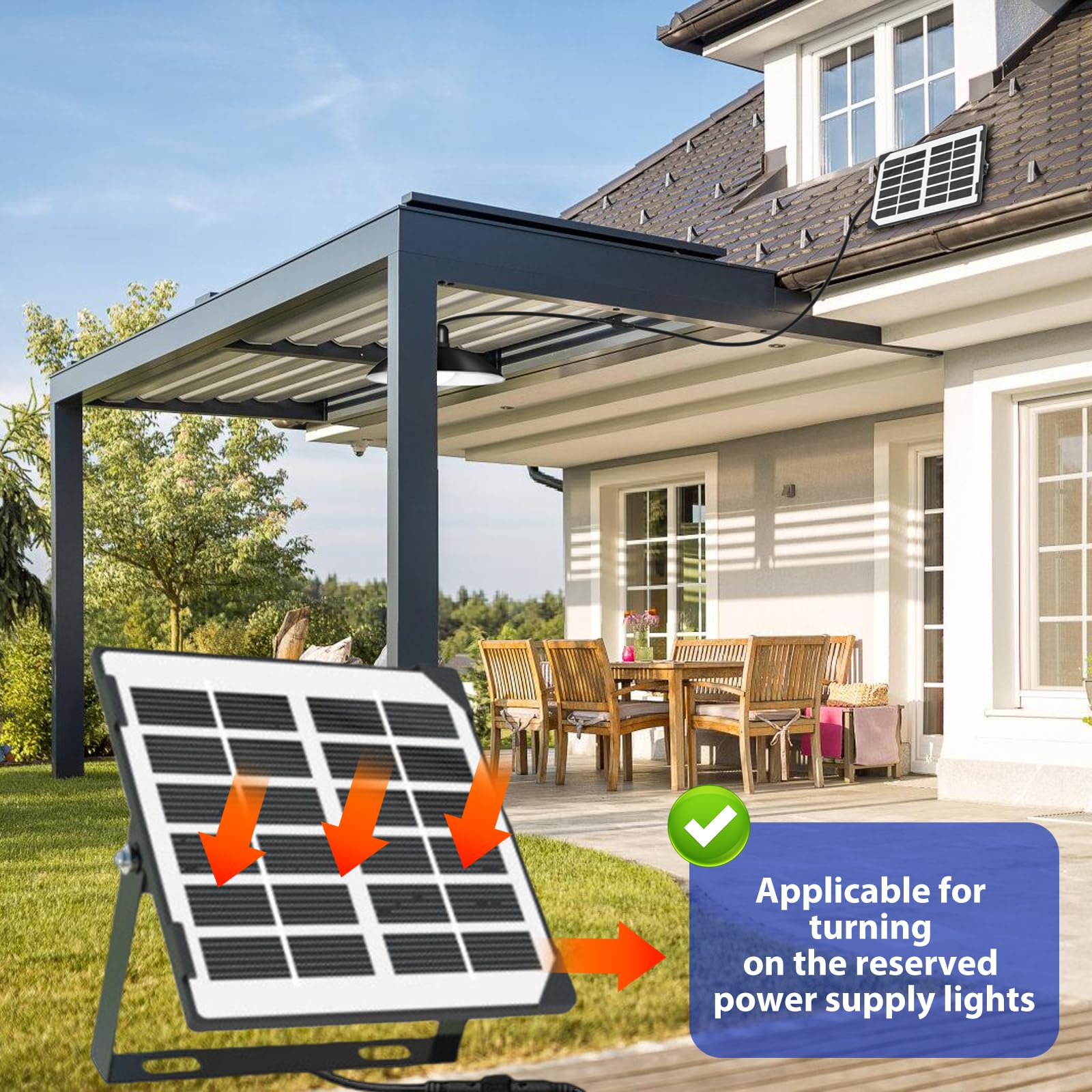 GBKDQQ Lampes solaires d'extérieur à suspendre avec télécommande, lampe suspendue solaire à intensité variable et étanche IP65, avec câble de 5 m, pour jardin, terrasse, balcon, pavillon de garage