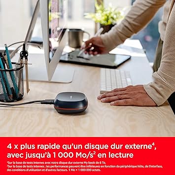 SanDisk Desk Drive SSD 8 To, SSD Externe de Bureau, jusqu'à 1000 Mo/s en lecture, Compatible Windows et Mac, Sauvegarde automatique, USB-C, USB 3.2 Gen 2