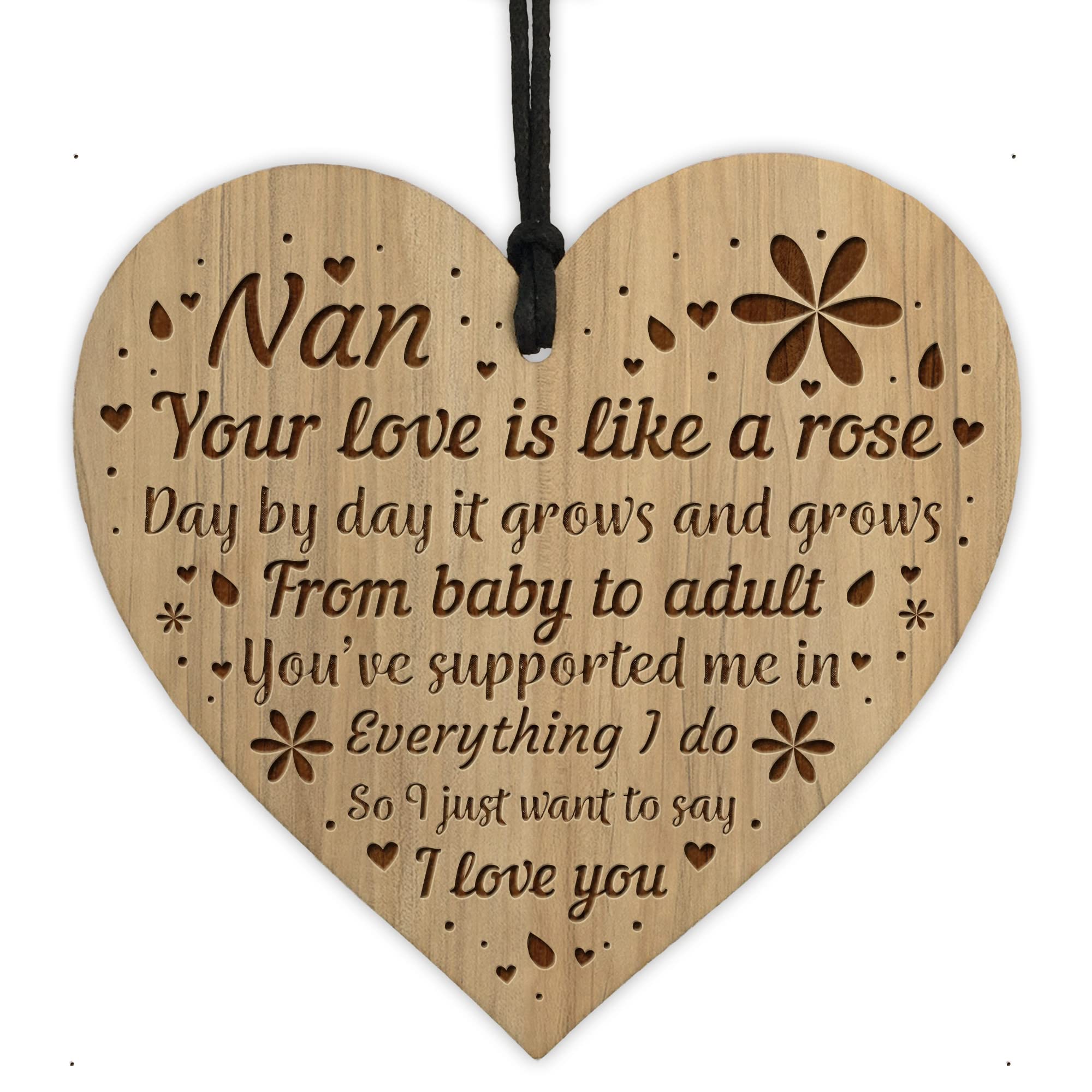 Red Ocean Gift For Nan Special Birthday Christmas Engraved Heart Thank You Nan Gifts Keepsake