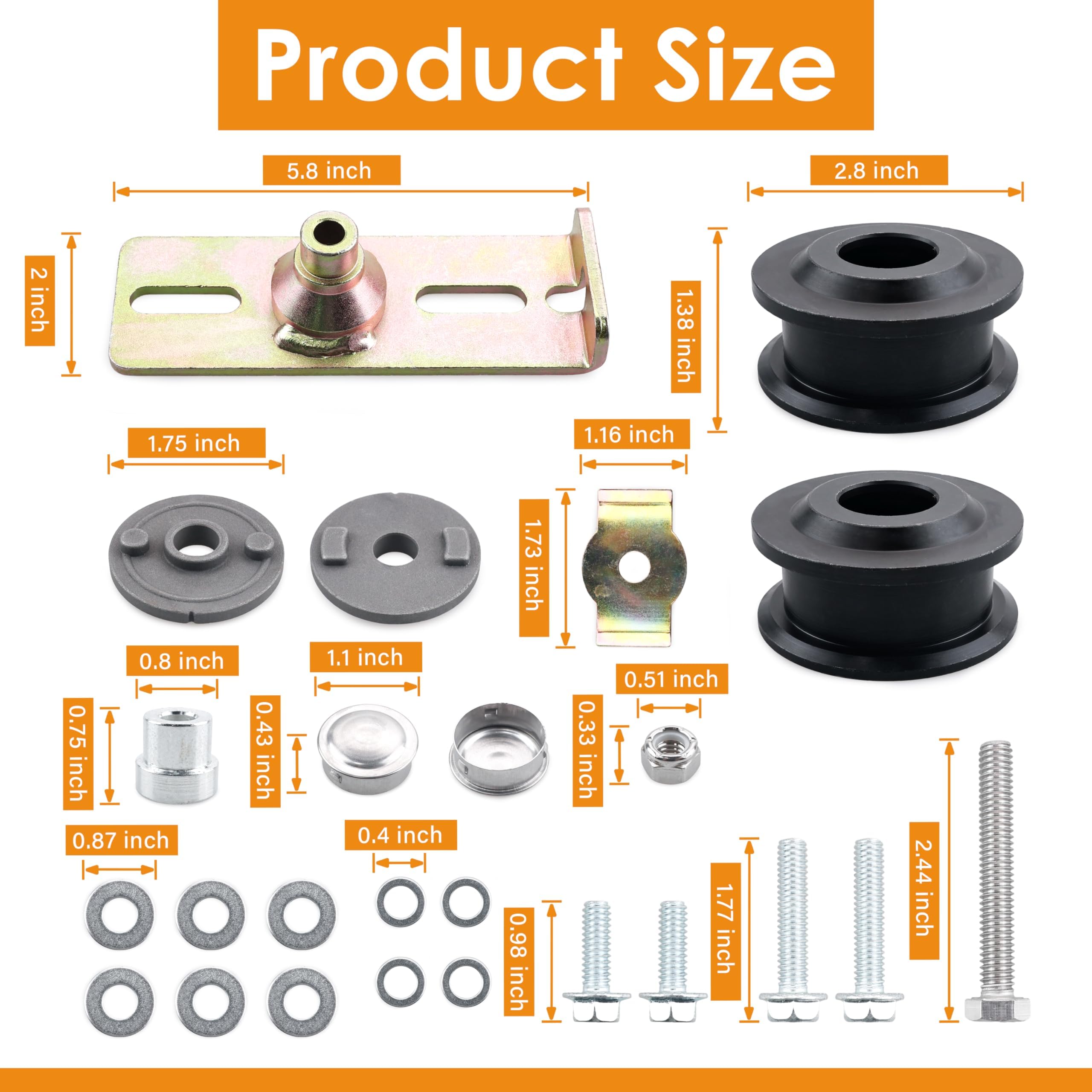 126-7890 - Kit de poleas y cinturón de cuero tensor compatible con cortacésped Toro Walk Behind (sustituye a 126-0316, 131-4506, 131-4509) TASAN RACING
