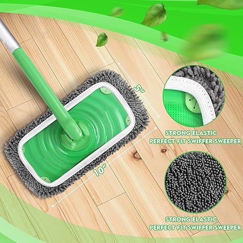 Miniatura 3 de Yicotira Almohadillas húmedas reutilizables de repuesto para trapeador Swiffer  Paños de barrido seco y paños húmedos para limpieza del hogar