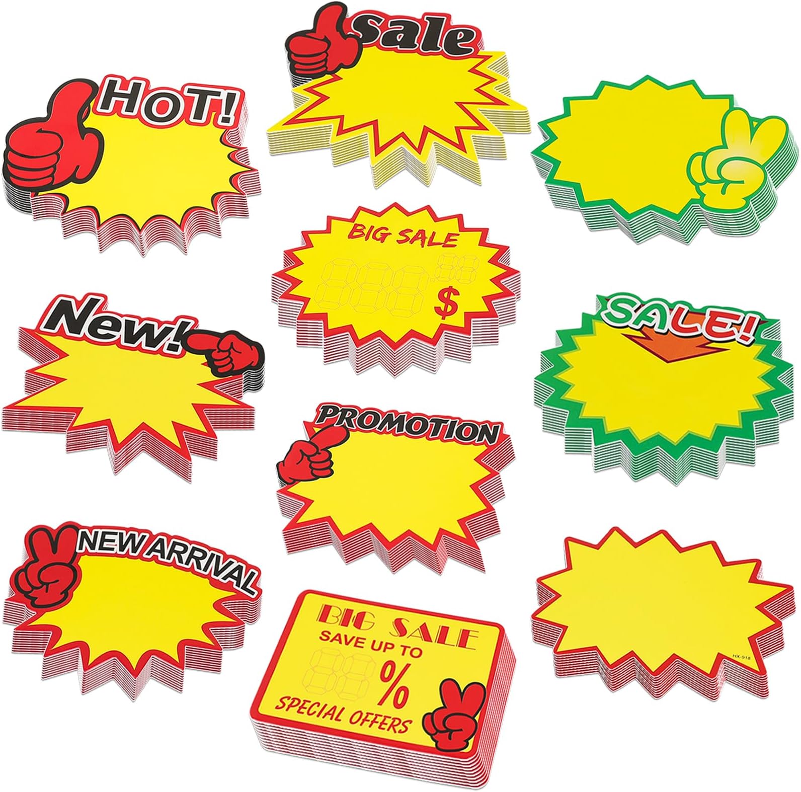 Starburst Sign for Retail Store Large 200pcs yellow