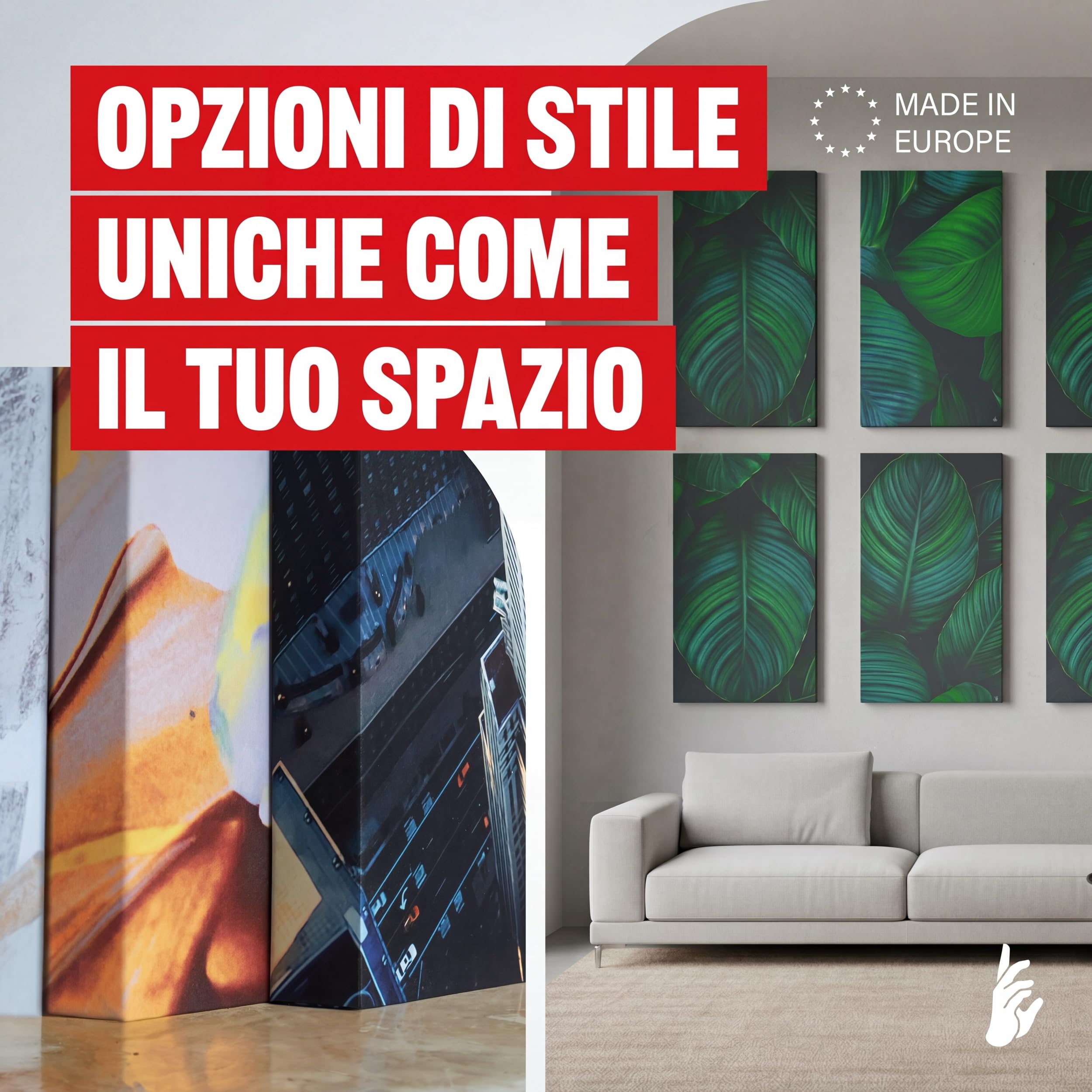 Addictive Sound Quadro Acustico – Pannello Fonoassorbente Murale in Lana Acustica – Classe A – Stampa Professionale – Quadro Fonoassorbente Decorativo Made in EU – 148×50×6 cm - BlueMarble 3