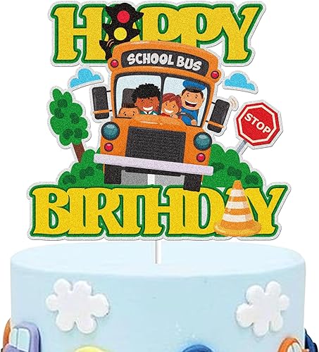 Decoración de pastel de cumpleaños con purpurina dorada para el regreso a clases, decoración de pasteles para niños y niñas, suministros para