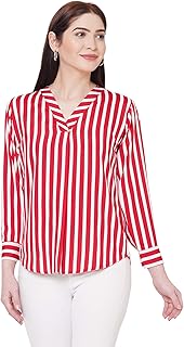 Go.4.it Black & White Georgette V-Neck Top Price In India