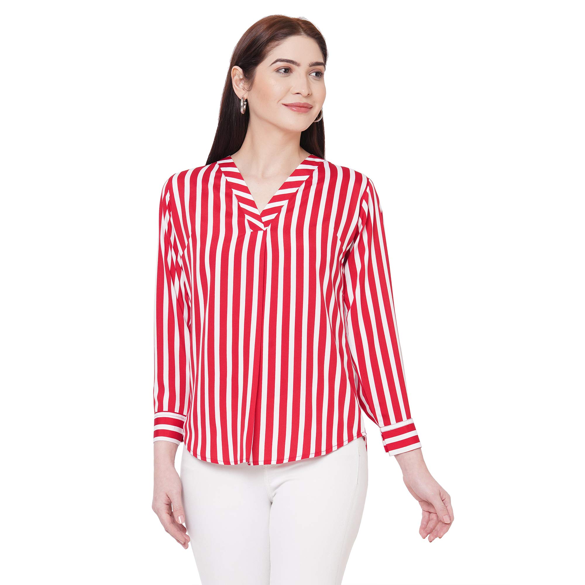 go-4 it Go.4.it Black & White Georgette V-Neck Top-picture-35