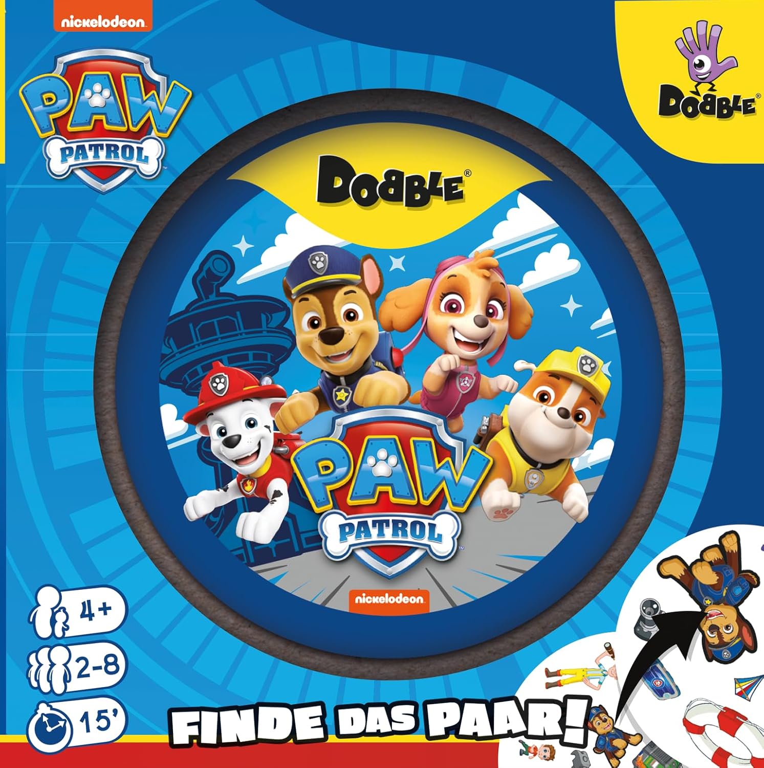 Zygomatic, Dobble Paw Patrol, Eco-Sleeves, Children's Game, Card Game, 2-8 Players, From 4+ Years, 15 Minutes, German