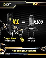 Vista 6 de Cougar Motor H7 Bulbs, 1:1 Size H7 Lights Bulb No Adapter Required 6500K White Fog Light or Off-Road Use Plug and Play - Pack of 2