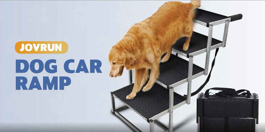 Car Ramps Foldable Dog Car Ramp For Large Dogs - 4 Step Aluminum Stairs ...