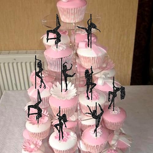 Miniatura 10 de Rsstarxi Paquete de 24 adornos para cupcakes de despedida de soltera con purpurina dorada para despedidas de soltero, para boda, compromiso,