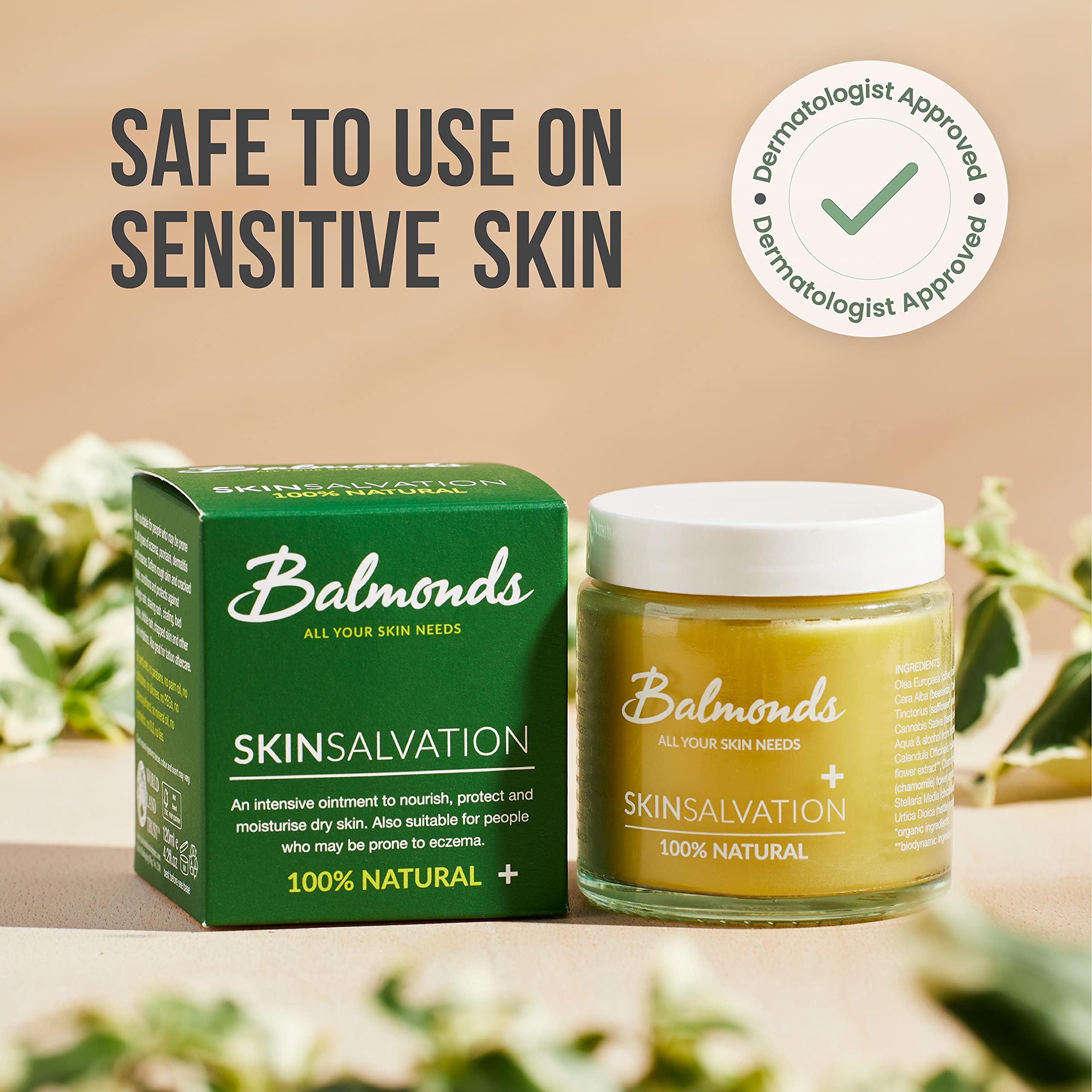 Balmonds Skin Salvation 4.1 fl oz (120 ml). Salve for Dry, Itchy Skin