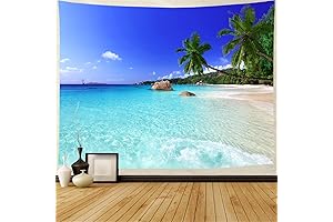 Exotic Beach Tapestry: A Coastal Masterpiece for Your Walls