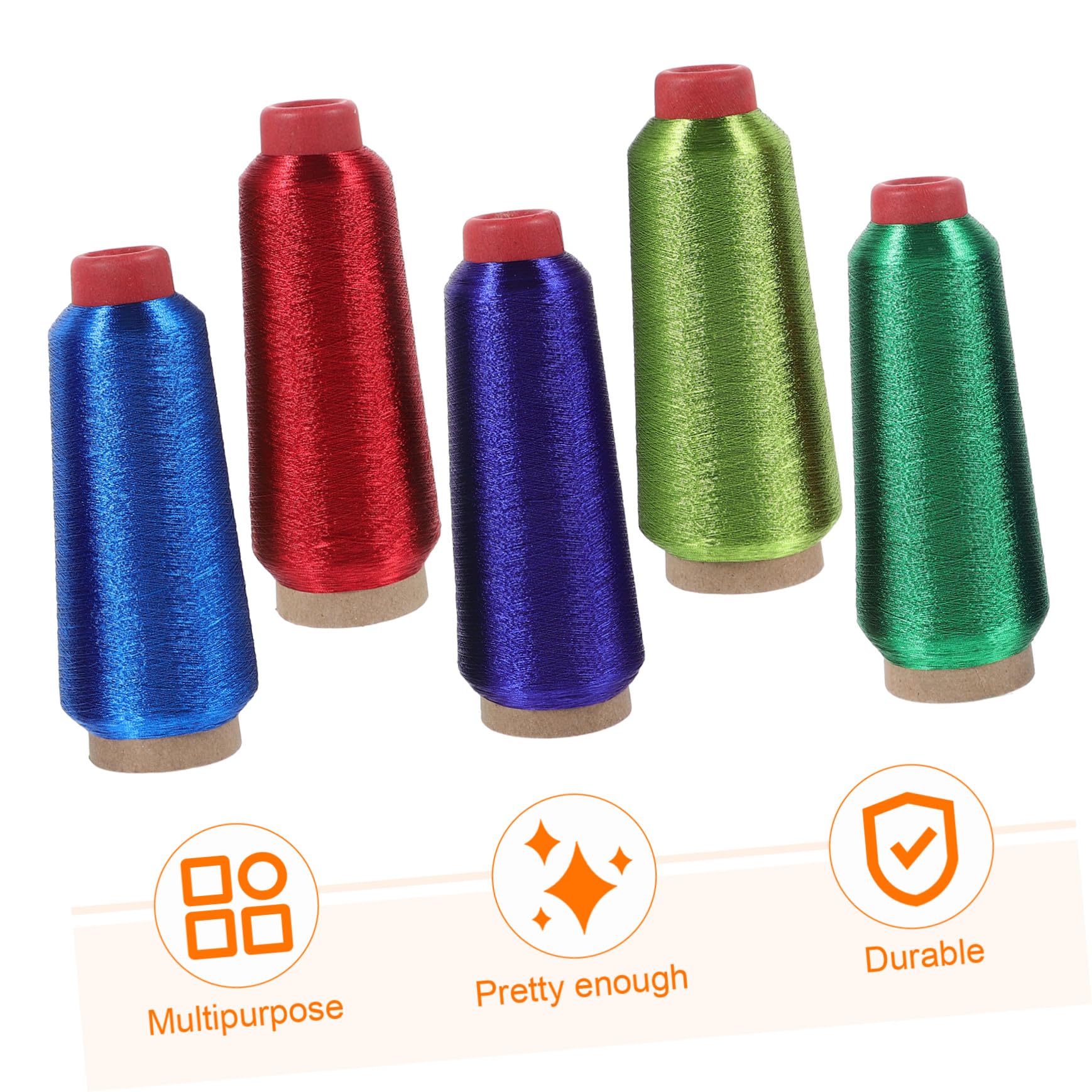 Computerstickgarn 5 Rollen Polyester für Kreuzstich | Multifunktionsgarn, für Kinder und Kinderzimmer, Geeignet für Shop Einsatz Zufällige Farbe