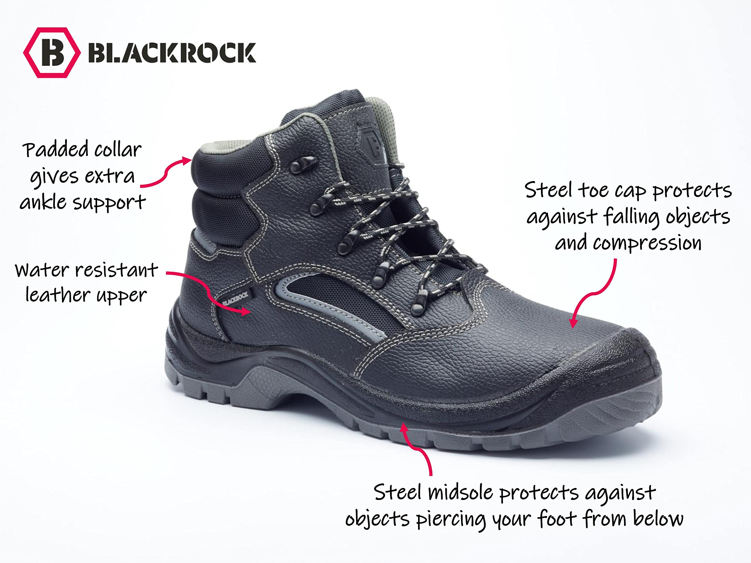 Blackrock Lunar Hiker, buty ochronne, uniseks, czarne (czarne), 46 EU (11 UK)