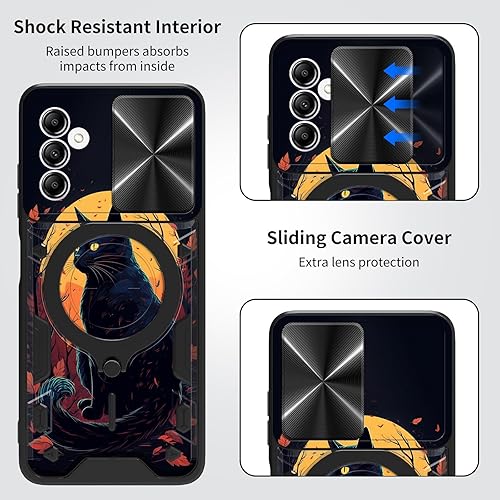 Vista 239 de Funda protectora híbrida para Samsung Galaxy A53 5G de 6.5 pulgadas y anillo giratorio de 360 grados, función atril, híbrida, de doble capa