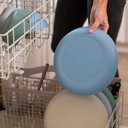 Miniatura 7 de Grow Forward Juego de platos y cuencos de paja de trigo de alta calidad, 8 piezas, platos de paja de trigo irrompibles y reutilizables, aptos para