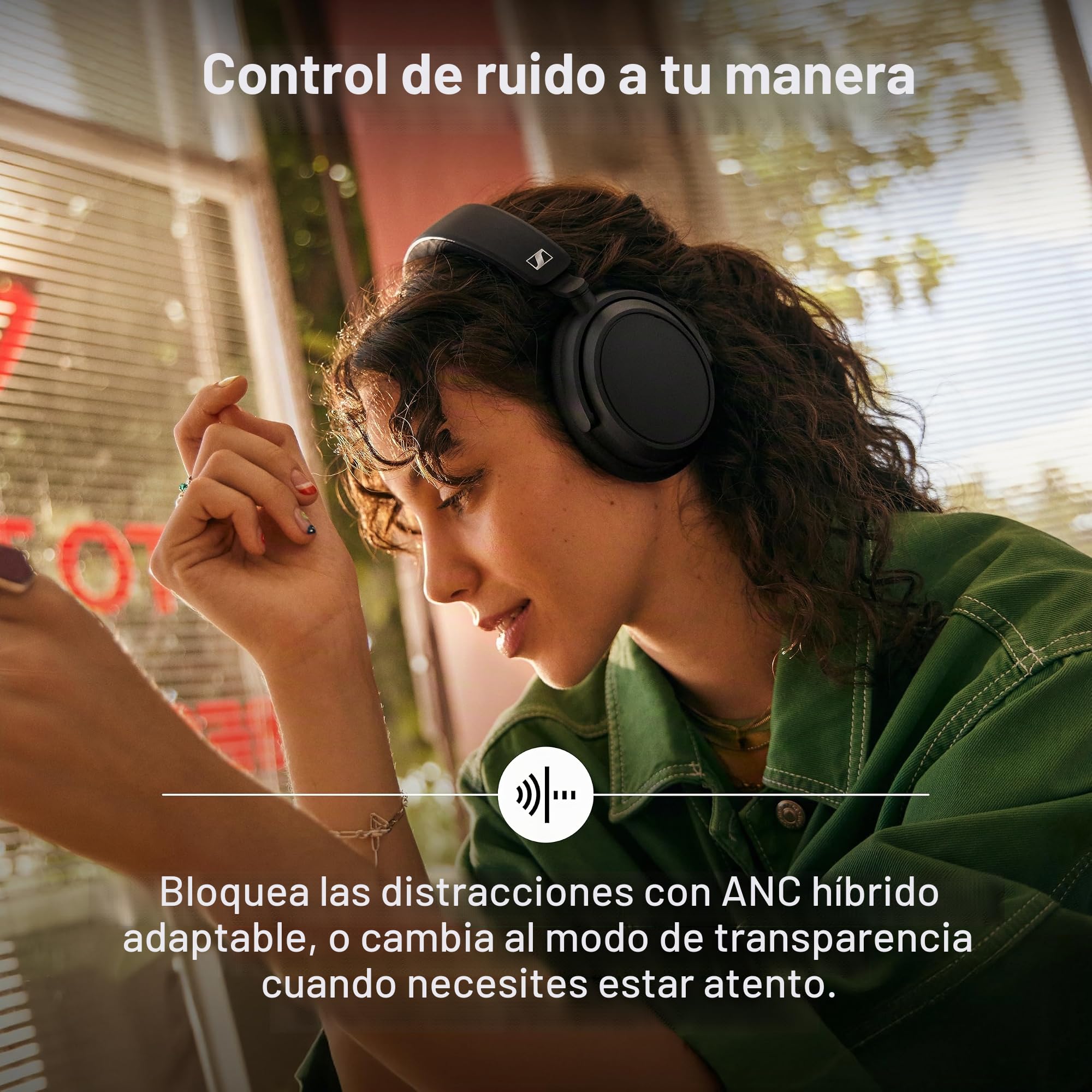 Sennheiser ACCENTUM Plus - Auriculares Bluetooth inalámbricos, función de Carga rápida, batería de 50 Horas de Tiempo de reproducción, ANC híbrido Adaptable, Color Blanco