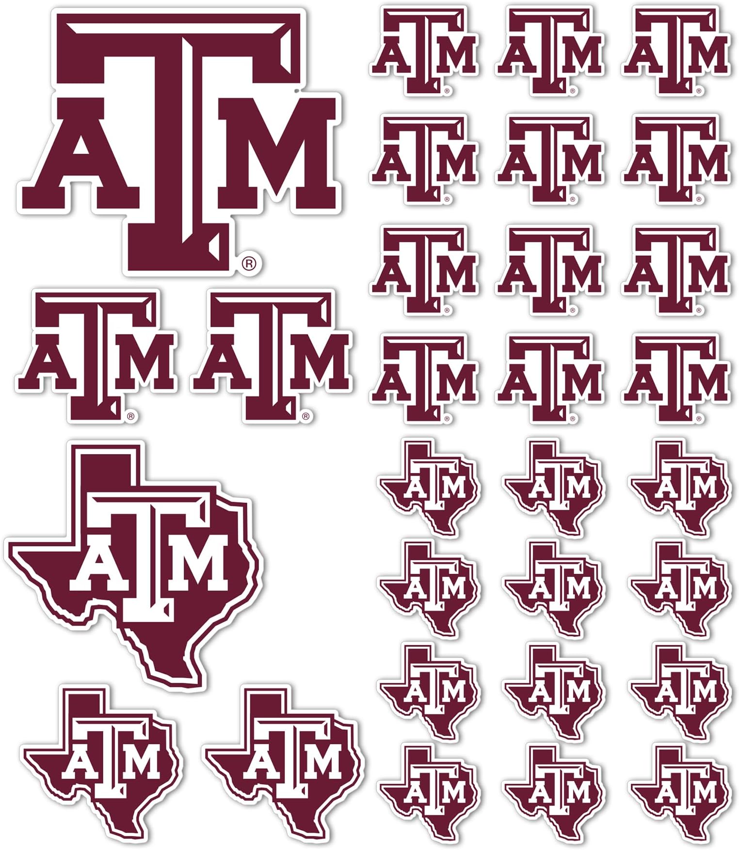 Desert Cactus Texas A&M University Sticker Aggies TAMU Vinyl Decals Laptop Water Bottle Car Scrapbook Sheet T1 (Type 1-1)