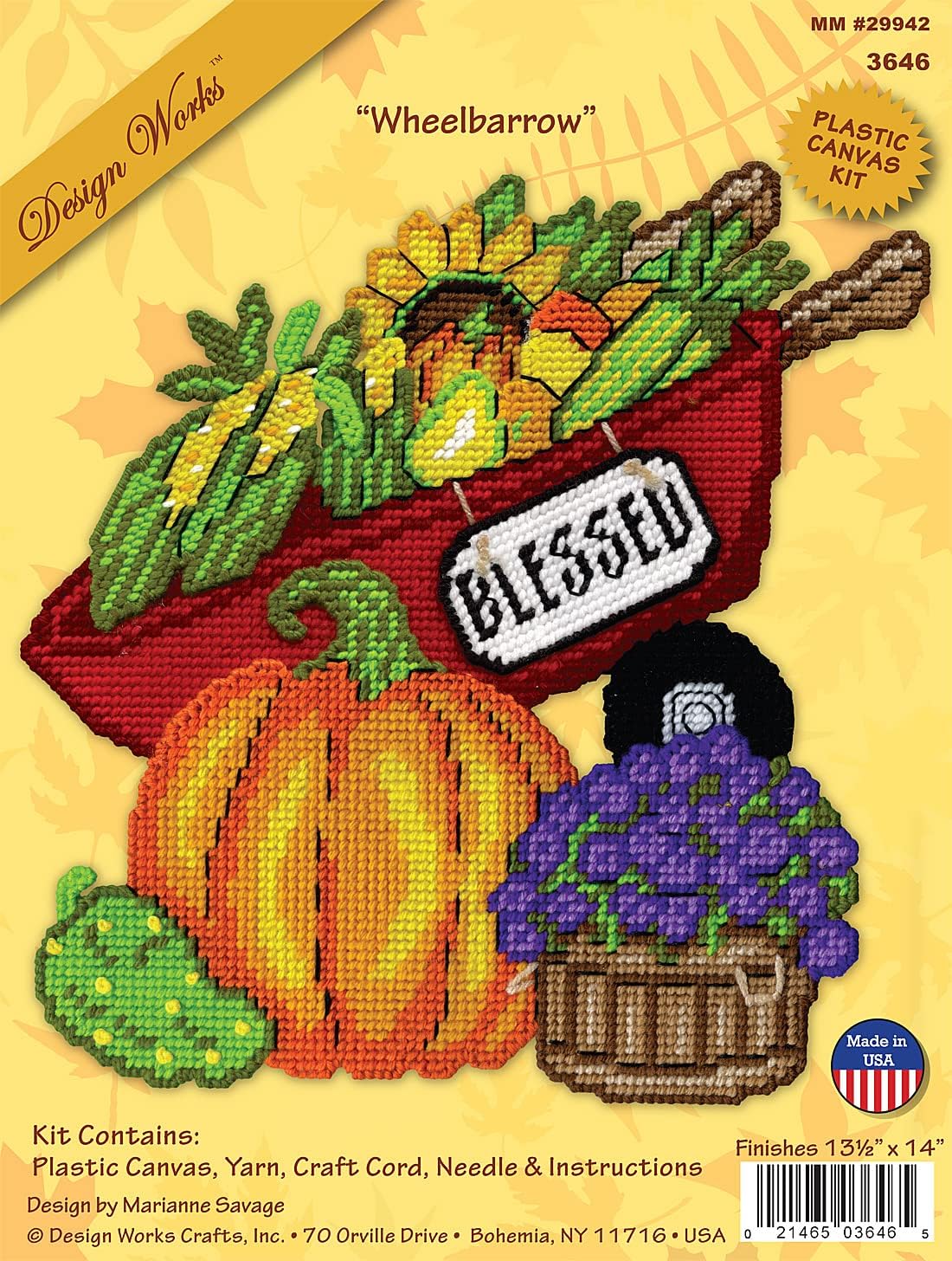 Wheel Barrow Plastic Canvas Wall Décor Kit