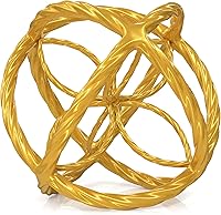 Vista 8 de Everydecor Esfera decorativa para decoración del hogar, negro y dorado, pintada a mano, bolas decorativas modernas para sala de estar, dormitorio