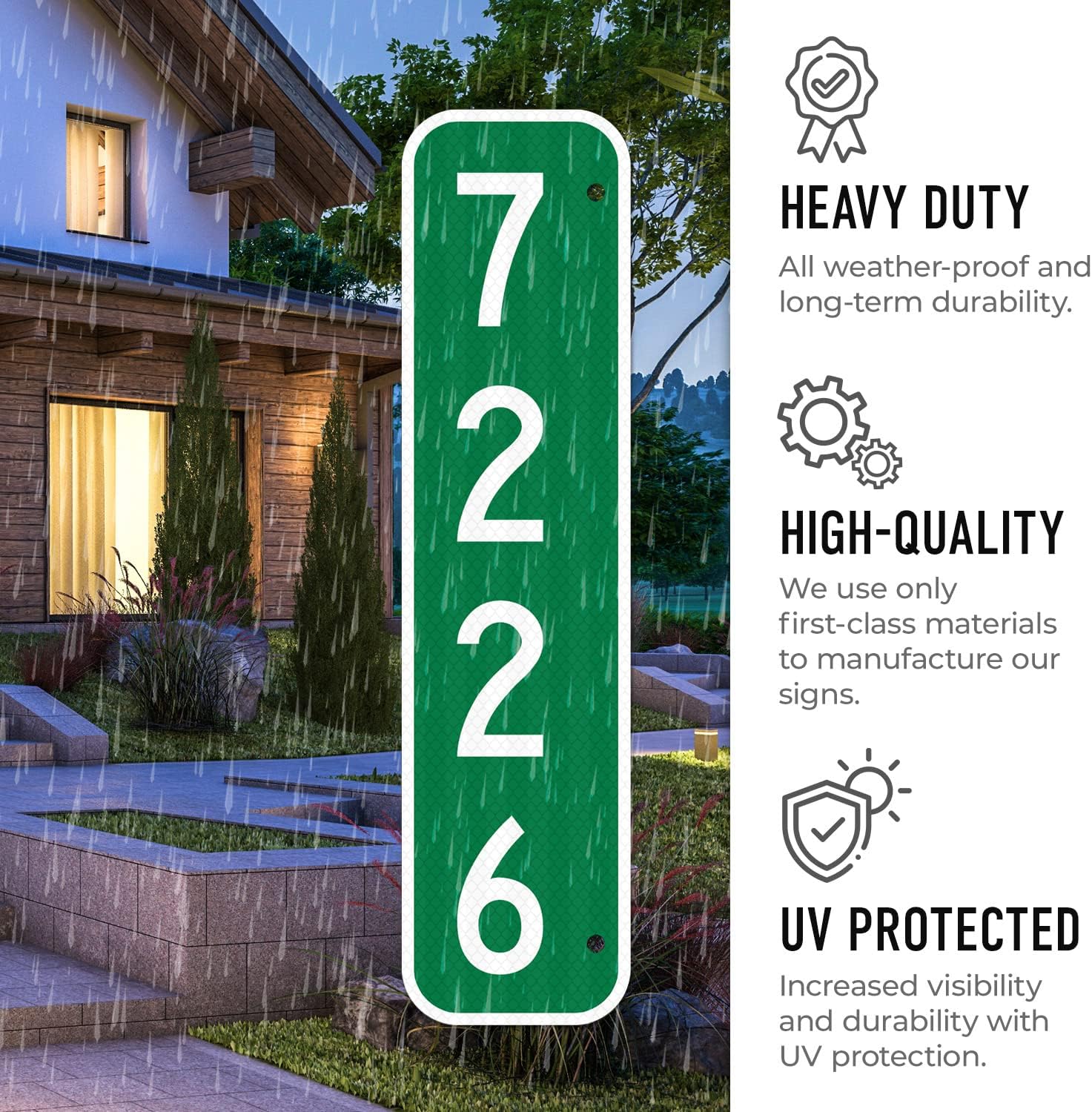 911 Address Sign, Custom Emergency MailBox Heavy Duty .080 Rust Free Alumminun, Double Sided For Driveway, Multi Unit Buildings and House 24x6 Sign,