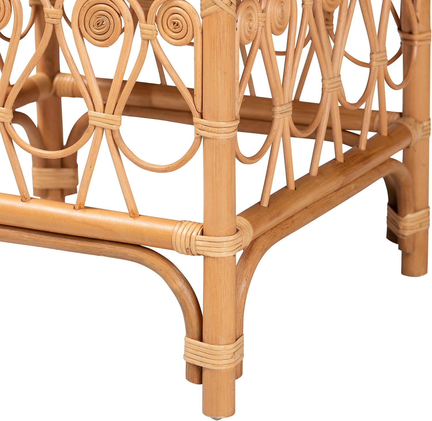 bali & pari Ibiza Modern Bohemian Natural Rattan Footstool