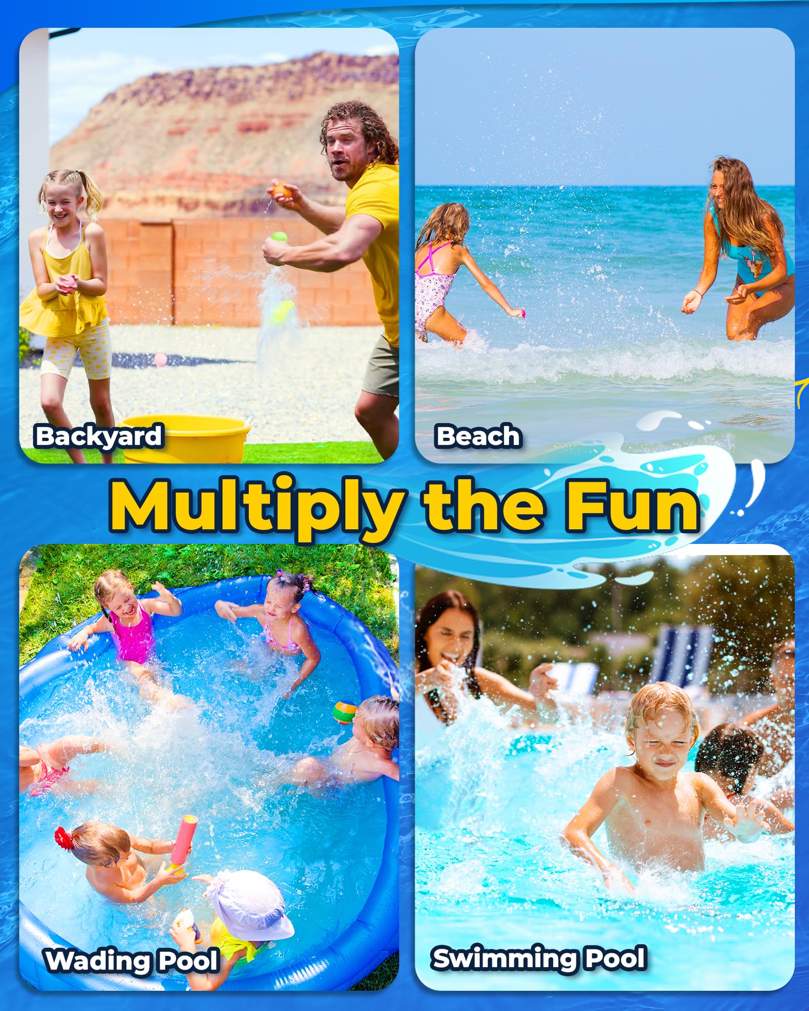 Palloncini d'acqua riutilizzabili, magnetici, autosigillanti, a riempimento rapido, ricaricabili, in silicone, per divertimento estivo, cortile, piscina, spiaggia, feste, combattimento, giochi d'acqua