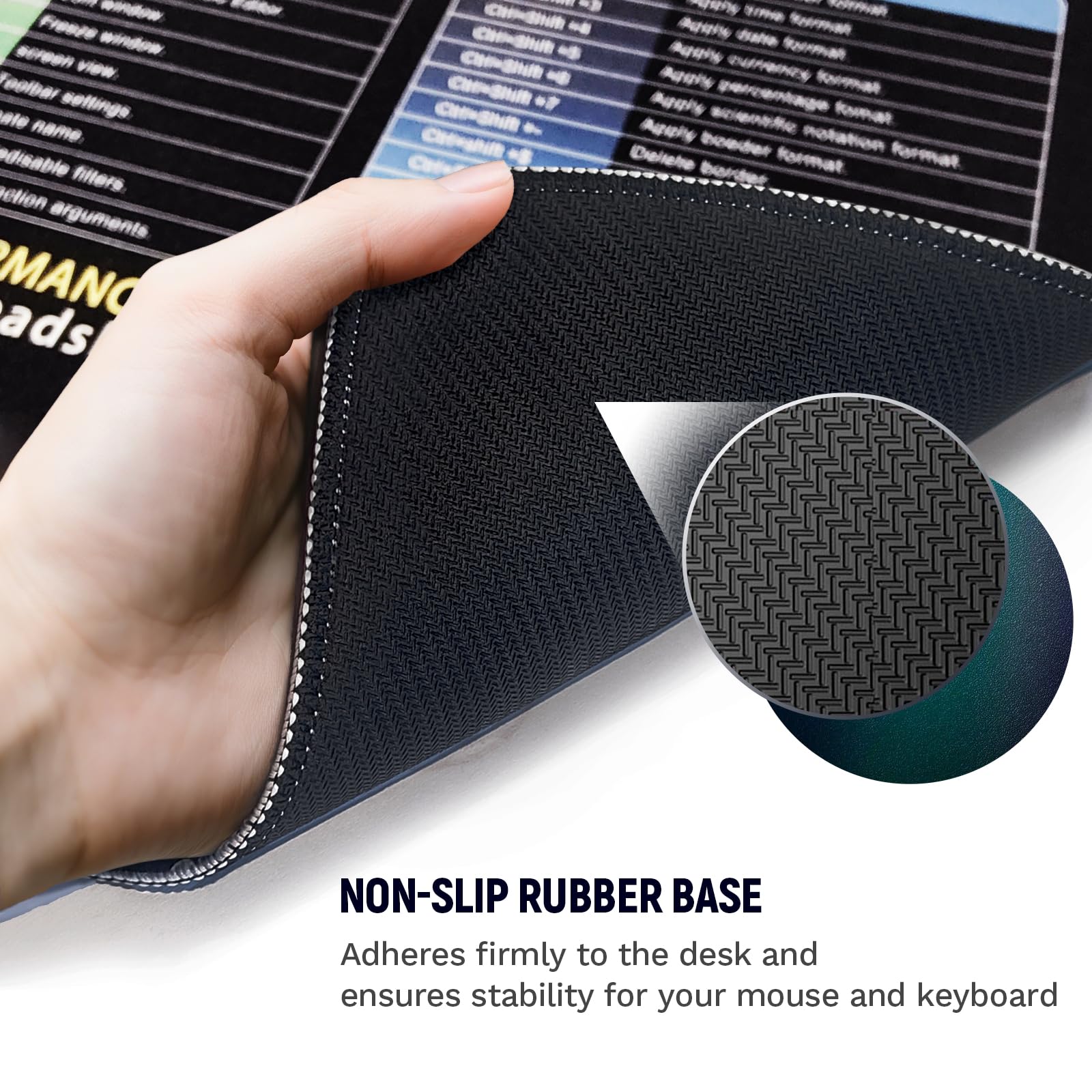 OLDBER Tappetino Mouse Anime XXL, Tappetino Mouse Gaming e Sottomano Scrivania, Migliora Velocità e Precisione, Antiscivolo, 30 x 80 cm, Stile Pittura a Inchiostro/Excel