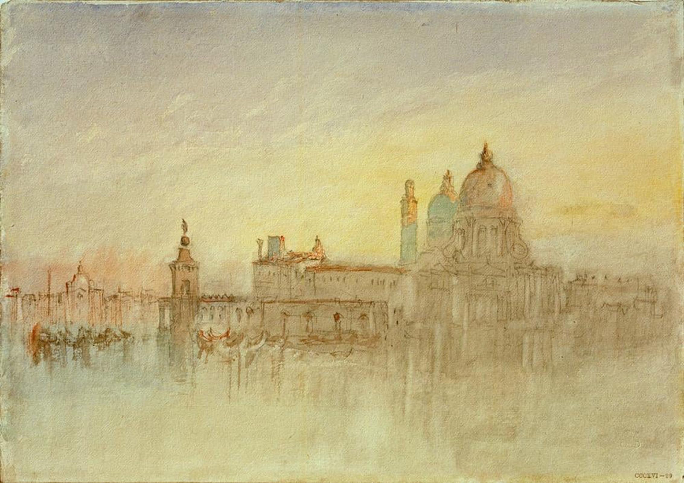 SERENDIPITP Vintage Picture Print on Canvas Wall Art Poster the Punta Della Dogana and Santa Maria Della Salute At Twi by Mallord William Turner Artwork Print Poster for Wall Decor 60x90cm