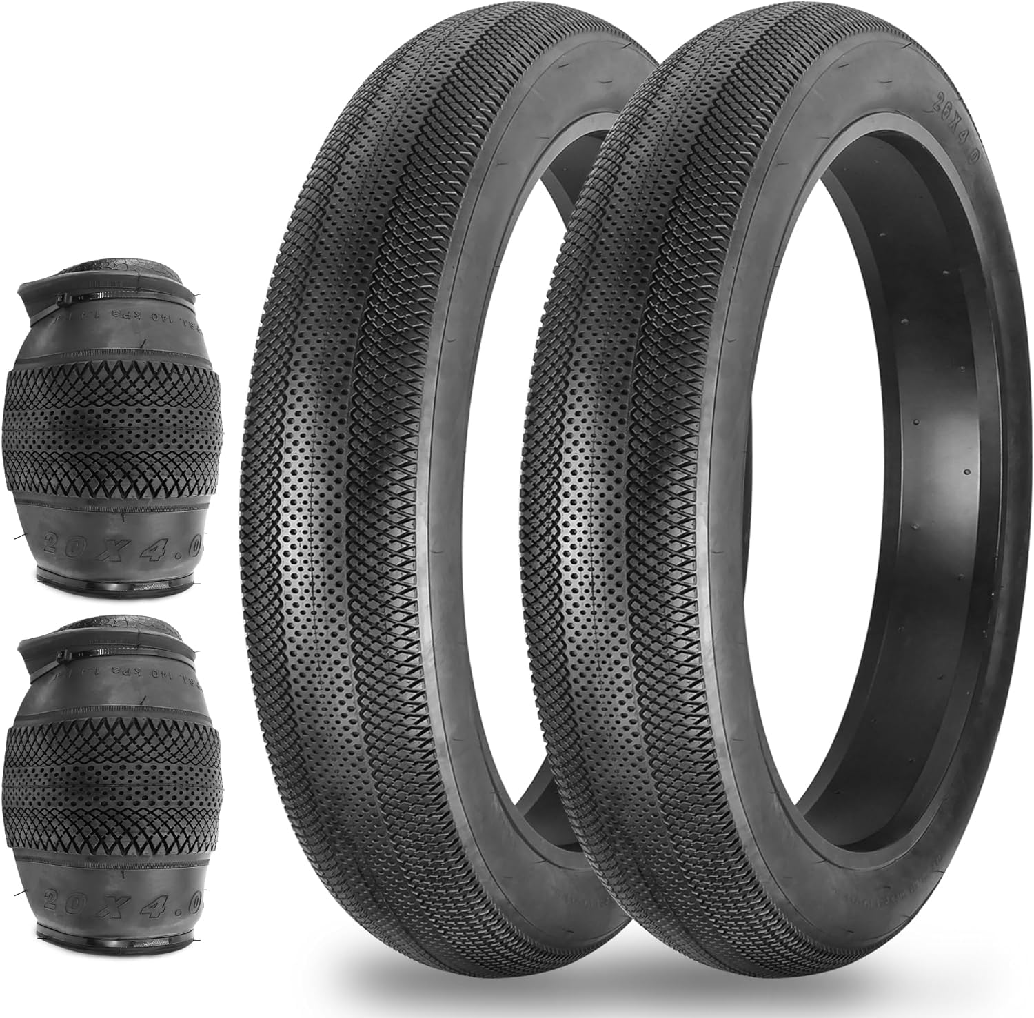 ZUKKA 2 Pack Fat Tyres for E-bike Mountain Bike 60TPI Foldable Heavy Duty High-Performance Wear-Resistant E-Bike Mountain Snow Bike Tire 26 x 4.0 Black