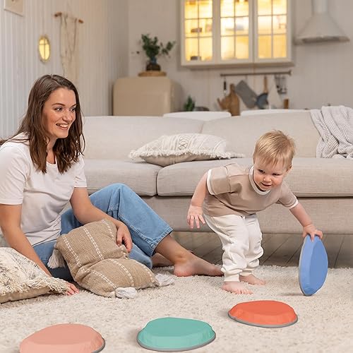 Miniatura 6 de ZICOTO Divertidas piedras para niños  Actividad atractiva en interiores y exteriores para niños pequeños  Carrera de obstáculos antideslizante de