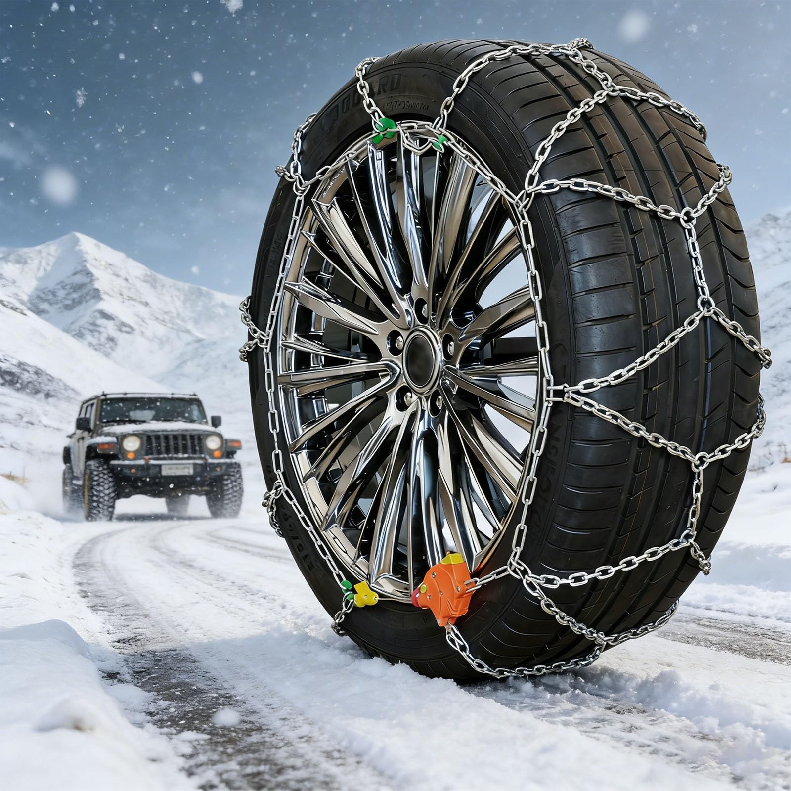 Cadena Nieve Coche,Cadenas De Nieve,Resistente Al Desgaste,Adecuado For Invierno,Nieve,Carreteras Heladas,Proporciona ProteccióN Contra La Nieve(AKN120)