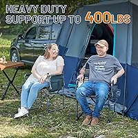 Vista 6 de TIMBER RIDGE Silla de aluminio para directores de campamento con bolsillo para mesa lateral, silla plegable portátil, silla de césped resistente