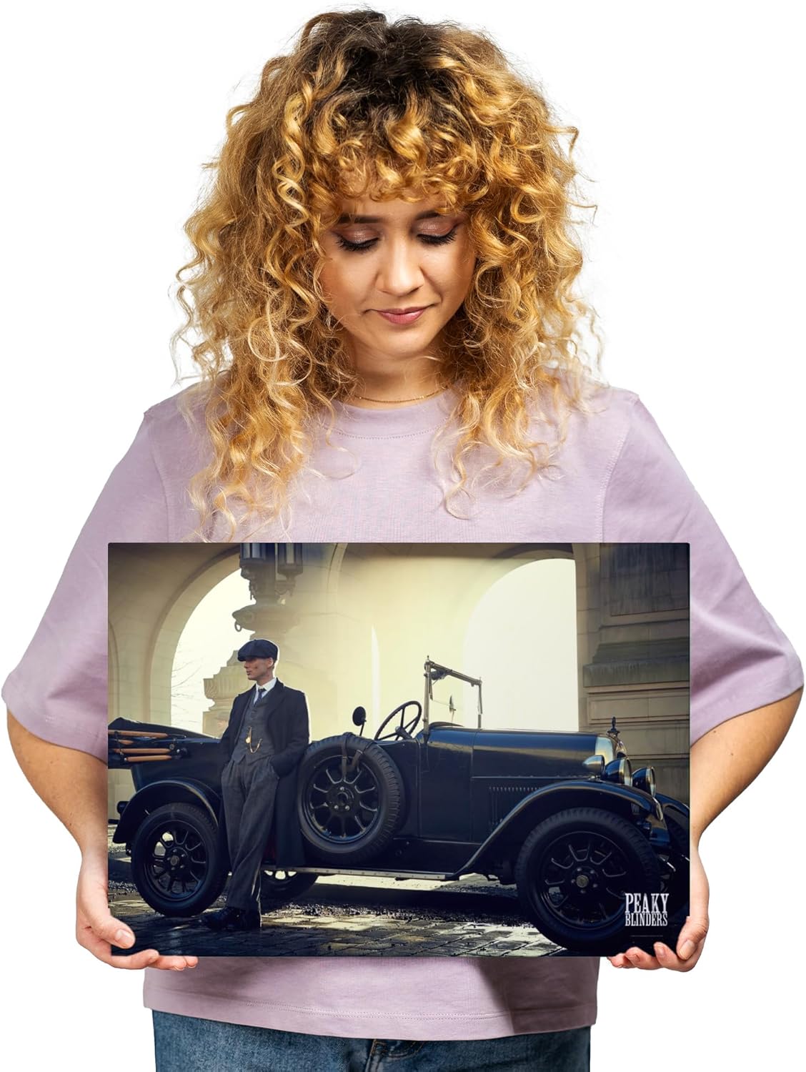 Displate Official Peaky Blinders Metal Poster Magnetic Mounting Included Licensed Artwork Modern Wall Decor Tommy Car Poster 12.6x17.7 in