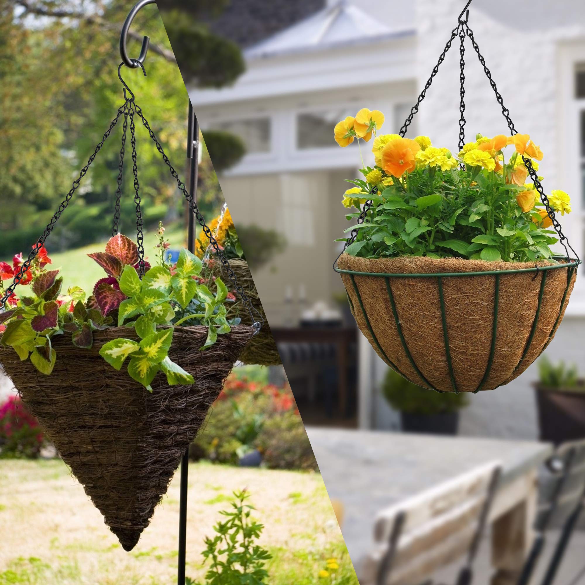 Chaîne de Suspension 50 cm 6 Ensembles, Chaîne en Métal pour Plantes, Suspension Plante Macramé Décoration Jardin (Noir)