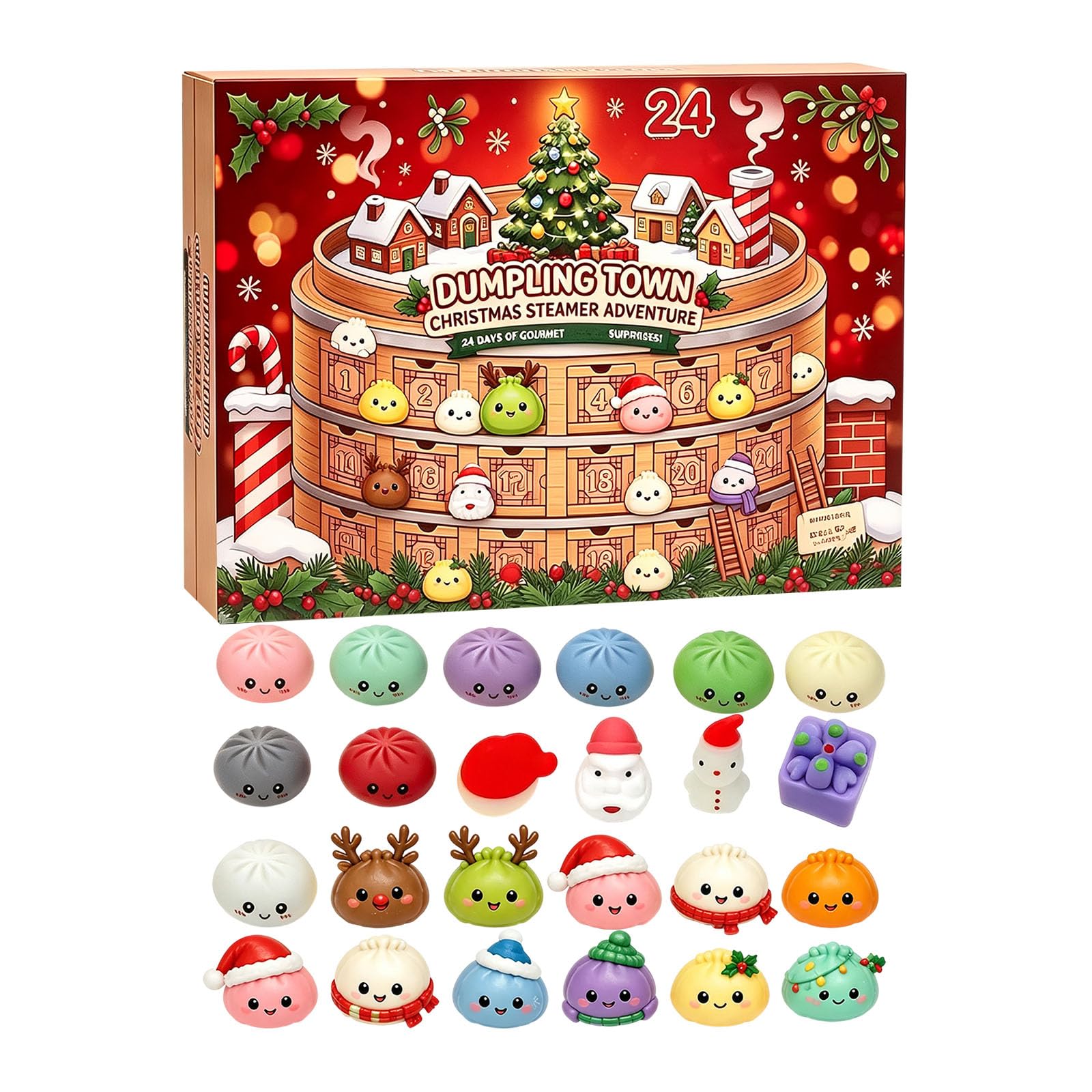 Christmas Advent Calendar 24‑Day Toy Christmas ‑Up Hole Punch Sensory Stress For Kids Fidgets Christmas Birthday Party Favors Gift