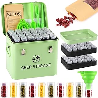 Seed Storage Organizer, Metal Seed Saving Box, Gardening Gift Ideas for Women, Friend, Her, Mom and Mother's Day(Seeds not Included)