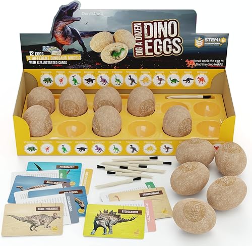 Miniatura 9 de Kit de huevos de dinosaurio Abre 12 únicos huevos de dinosaurio y descubre 12 lindos dinosaurios regalo de pascua arqueología ciencia STEM