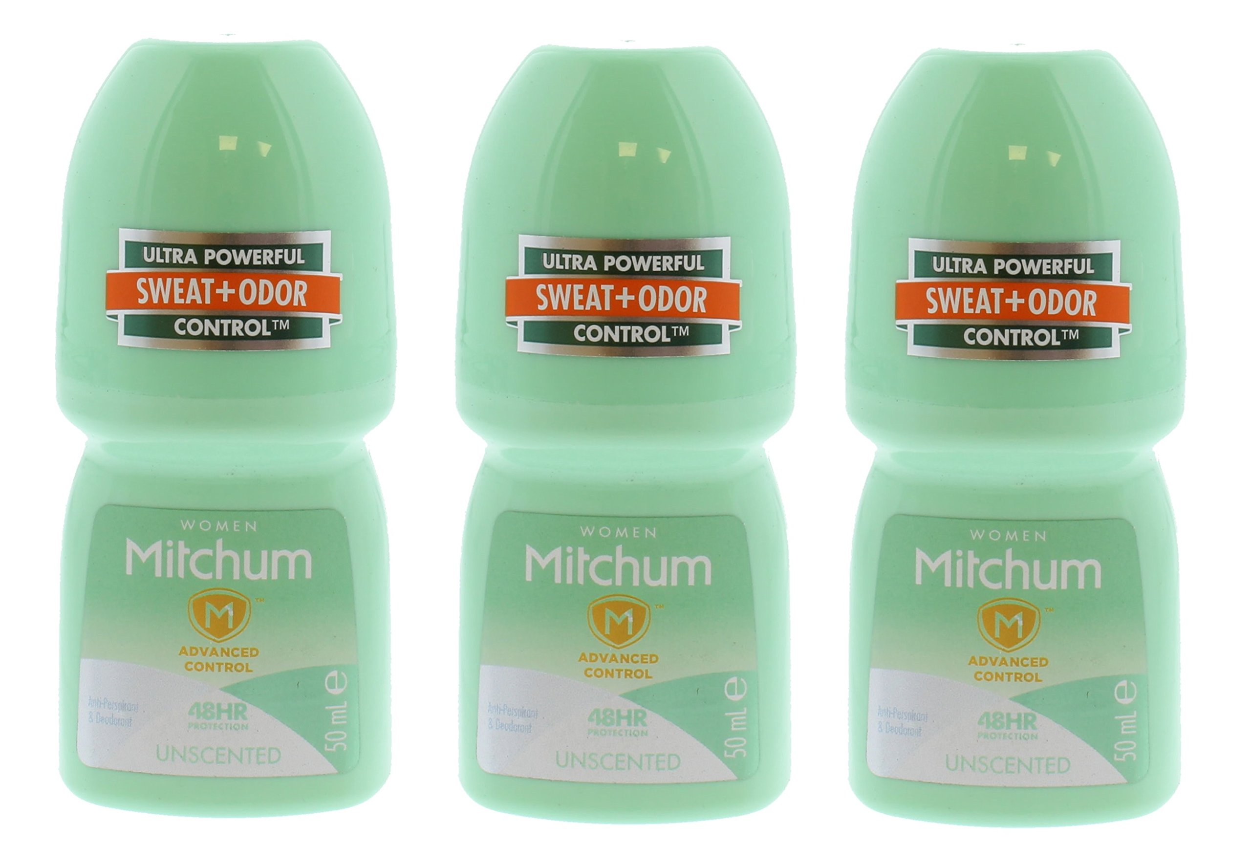 Mitchum Roll-On, unparfümiert, 50 ml, 3 Stück
