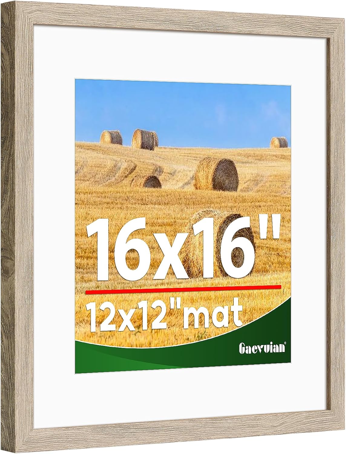16x16 frame,Distressed Farmhouse Wood Pattern 16x16 picture frame Display 12x12 with mat,Horizontal and Vertical square frame16x16,Plexiglass,Wall Décor,Light Wood Grain,1Pack Light Wood Grain 16x16
